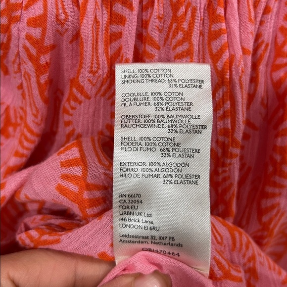 Free People Sweet Annie Mini Dress Pink Smocked Tiered Boho Size Small - Picture 9 of 9